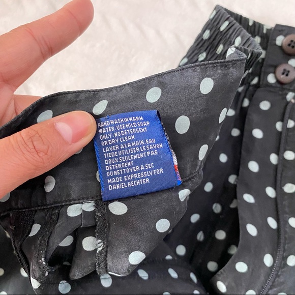 90S Polka Dot 100% Silk High-Waisted Shorts - Picture 8 of 9